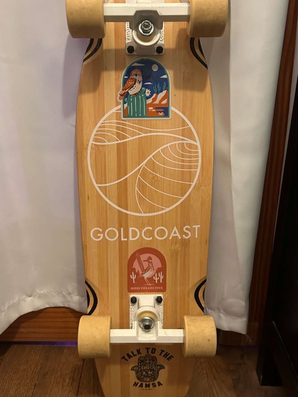 Goldcoast Bamboo Cruiser Skateboard - Natural Wood